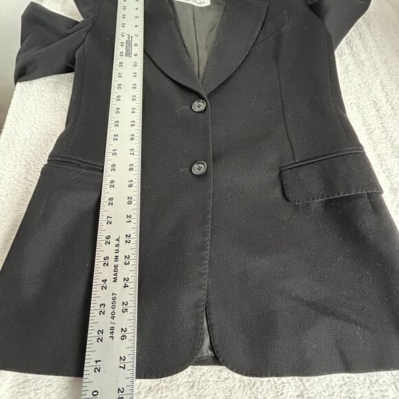 Max Mara Womens Black Wool Cashmere Single-Breasted Blazer Size 4 Two-Button - Picture 8 of 8